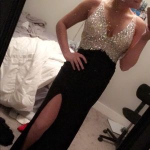 Black and silver Prom dress